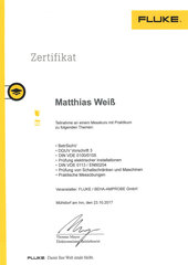 FLUKE Messkurs mit Praktikum, Matthias Weiß